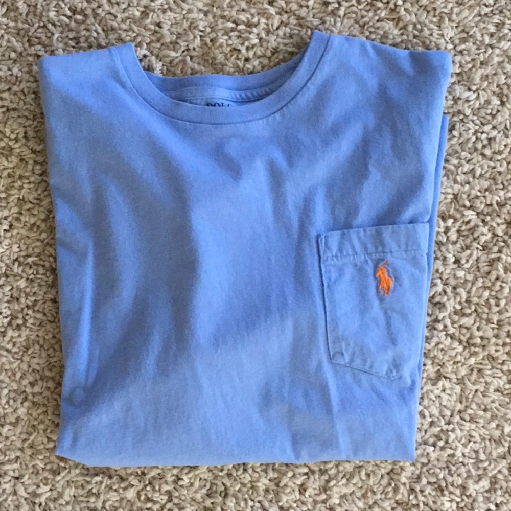 Light Blue Polo Ralph Lauren Tee W/ Pocket